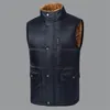 Men's Vests Men Cotton Down Vest Winter Thermal Mens Sleeveless Jacket Outerwear Father Waistcoat With Velvet