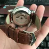 Kaliteli lüks saat üst marka tourbillon mekanik otomatik kol saatleri kahverengi Deri Ay Fazı Rahat Askeri Spor Saatler