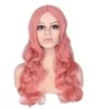 Женщины Длинные волнистые полный парик косплей черный красный розовый белокурый свет коричневый темно-коричневый жаростойкий парики волос