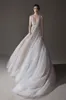 Bohemian 2020 Zroszony Suknie Ślubne Głębokie V Neck Vestido de Noiva Linia Tulle Długa Boho Suknie Ślubne Suknie Ślubne