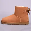 Ajoel -me meia botas de tornozelas de tornozelo preto cinza castanha azul azul vermelho feminino Sapatos de menina neve inverno couro feminino australia cl￡ssico