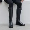 Heta försäljning- Läderkvinnor Stövlar Ridning Stövlar Knee High Boot Cow Leather Winter Shoes For Women Big Size Knight Boots ZY597