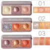 Cmaadu shimmer glitter eye shadow palette polarize shine makeup 3 färger ögonskugga mousserande pulver ögon skugga smink 120 st / lot dhl