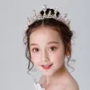 Corona de cristal de princesa Frozen, Tiaras de diamantes de imitación, tocado de aleación para novia, accesorios para el cabello artesanales, corona para niños, guirnalda para mujer