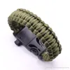 2019 Multifunctionele Outdoor Paracord survival armband 5 inch lengte Kompas Noodfluitje Mes en Schraper armbanden