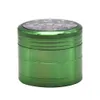 Avion le moins cher Aluminium Fumer Herb Grinder 50 mm 4 pièces Clear Top Grinder Metal Tobacco Herb Grinders avec pipeurs de fumée de receveur d'épices