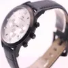 AEHIBO Кварцевая батарея Все рабочие мужские часы Часы с римскими цифрами 43 мм Белый циферблат Супер хронограф Hardlex Дешевые наручные часы