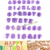 Cake Tools Wholesale- 40pcs purple Alphabet Number Letter Fondant Decorating Set Icing Cutter Mold or cookie Factory price expert design Quality Latest Style
