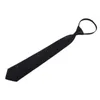 Clip noir sur cravate cravates de sécurité pour hommes femmes Steward noir mat cravate noir vêtements accessoires 2020