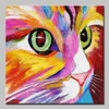 1-0033 Framed Unframed Das Bunte Katze Wohnkultur Handwerk / HD-Druck-Ölgemälde auf Leinwand-Wand-Kunst-Leinwandbildern 200