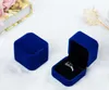 Squre bröllop sammet örhängen ring box smycken display fall presentförpackningar fantastiska nya gb
