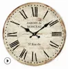 European Vintage Digital Wall Clock Round Wood Retro Wall Clocks Living Room Bedroom Decorative Clock 14 inch 34cm 10 Styles