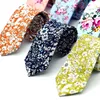 Floral Print Neckties Men Slim Neck Tie Fashion Classic Cotton Ties Business Wedding Party College Flower Neckwear Casual Ties YFA1121