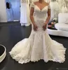 2019 Abiti da sposa a sirena taglie forti Applique in pizzo V Beck maniche ad aletta Abiti da sposa su misura da spiaggia