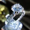 2 0ct 8mm Classic Created Moissanite Wedding Engagement Rings for Women 100% Real 925 Sterling Silver Ring New Fashion Jewelry XR3206T