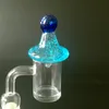 Glow In The Dark Glass Carb Cap Glass Bubble Accessoires pour fumer 35 mm de diamètre en verre UFO Dome Carb Caps Dab Tool pour Quartz Banger Bowl