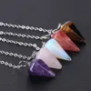 Reiki Healing Pendulums Natuurlijke Stenen Hanger Amulet Crystal Meditation Hexagonal Whowing Pendulum voor mannen Dames Unisex