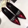 Hot Sale-Women's Shoes High Heels High Thin Heels black Genuine Leather Pointed Toe Pumps spring summer Dress Party Shoes size35-40