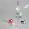 Glass Nectar Pipe hookah with 10mm 14mm Quartz Tips Keck Clip Silicone Container Reclaimer for Smoking