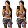 Kvinnors Sportkläder Bra Shorts Outfits 2 Piece Set Sexig Top + Shorts Tracksuit Sport Suit New Hot Selling Summer Kvinnor Kläder KLW4082