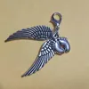 50PCS Fashion Vintage Angel Wings Baby Topprint Clip Clip Floating Locket Tharms for Bracelet Jewelry Assories A2572274