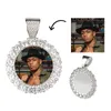 Custom Photo Memory Medallions Solid Pendant Necklace With 4mm Tennis Chain Hip Hop Jewelry Personalized Cubic Zircon Chains Gift