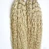 200g Capelli Umani Remy Unghie Punta U Estensioni Dei Capelli Ricci Capelli Pre Incollati Su Capsule Di Cheratina Biondo 1gStrand6666950