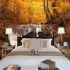 Beautiful Autumn Forest Waterfall Landscape 3D Wall Painting Restaurant Cafe Living Room Bedside Backdrop Wall Mural Wallpaper