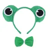 Grenouille Bandeau Noeud Papillon Gants Ensemble Enfants Bandeau Animal Pattes Cravate Fête Cosplay Costume D'Halloween Déguisements Accessoires Vert Noël Enfant Faveur