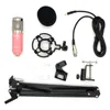 BM800 Computer Microphone 3.5mm Wired Condenser Studio Microphone Set with Arm stand For Studio Recording Broadcasting