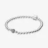 925 Sterling Silver Sparkling Beads & Pave Charm Bracelets Fashion Wedding Engagement Jewelry Accessories For Women Gift