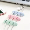 2pcs/lot Adhesive Silicone Cable Winder Solid Color Cable Holder Desktop Wire Wrapped Cord Organizer Desk Set Office Accessories