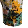 Hommes nouvelle mode chemises marque grande taille fleur imprimé chemises minces décontracté contraste couleur mâle chemise