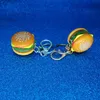 simulation Food hamburger key ring Keychain DIY handmade accessories Resin pendant Bag hangs ornaments fashion jewelry