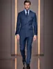 Tuxedos de marié bleu marine à la mode Tuxedos de mariage à double boutonnage pour hommes populaires Blazer formel costume de veste de bal (veste + pantalon + cravate) 321