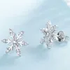 Nuovi orecchini di zircone di moda simpatici piccoli orecchini di fiocchi di neve freschi regali di compleanno per gioielli da donna