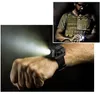 XPE R2 LED 손목 시계 손전등 토치 방수 실행 시계 전술 시계 조명과 함께 시간 LED 디스플레이 내장 배터리