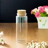 5OZ Empty Clear Glass Bottles Vials with Cork Stopper Storage Jars 47mm Bottle Diameter 47x120x33mm 150ml