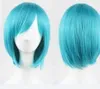 Perruque nouvelle mode bleu perruque courte droite Anime Cosplay perruques de cheveux