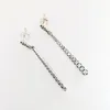 Wholesale- Long CZ Diamond Stud Earrings for Pandora 925 Sterling Silver with original box of high quality tassel ladies earrings