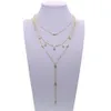 États-Unis vendant des femmes bijoux de haute qualité Femmes plaquées or à trois couches Chaîne multi-couches Long Sexy Summer CZ Collier Cllier 6519616