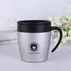 300ml Stainless Steel Coffee Cups Vacuum Coffee Mugs Beer Cups With Lids Spoon Wine Water Cups