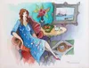 El boyalı ev dekoru mondern duvar sanat yağlı tablo soyut duvar için tuval üzerinde kadın sabah figürü sanat eserleri çerçeveli