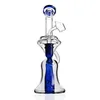 Bong in vetro Perc in linea Bong per il recupero dell'olio Recycler Dab Rigs Narghilè unici Bong Percolatore Ciclone con giunto da 14 mm spedizione gratuita