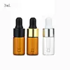 Tom 1 ml 2ml 5ml Clear Glass Dropper Bottle Mini Glass Essential Oljeflaska Med Slang Glasflaska LX2067