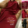 Одеяла Рождественское одеяло хлопковое красное северное декоративное одиночное дисковое отдых.