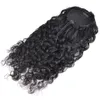 Drawstring 100 Human Hair Ponytail Extensions Loose Curly Kinky Curly Top Closure Clips Ponytail Human Hair Extensions for Black Women 140g