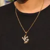 New Fashion Gold Plated Bling Bling Rhinestone Mens Womens VS Letter Pedant Necklace Hip Hop Rapper Sports Game Jewelry Gifts for Men Women