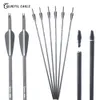 Archery Spine 300 400 28/30/31 Inch carbono puro Seta com dicas removível para Composto tiro Recurve Bow Hunting Arrows