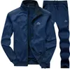 Men Polyester Tracksuits Sweatshirt Sporting Fleece Gyms Spring Jacket + Pants Casual Men's Track Suit Sportswear Fitness